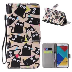 Cute Kitten Cat PU Leather Wallet Case for Samsung Galaxy A7 2016 A710