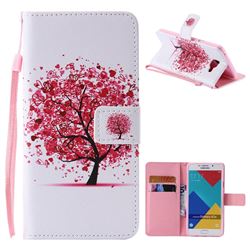 Colored Red Tree PU Leather Wallet Case for Samsung Galaxy A7 2016 A710