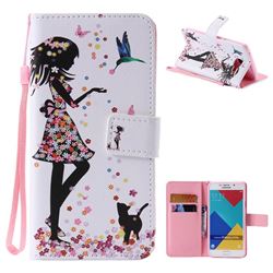 Petals and Cats PU Leather Wallet Case for Samsung Galaxy A7 2016 A710