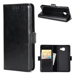 Luxury Crazy Horse PU Leather Wallet Case for Samsung Galaxy A7 2016 A710 - Black