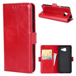 Luxury Crazy Horse PU Leather Wallet Case for Samsung Galaxy A7 2016 A710 - Red
