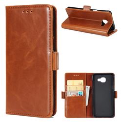 Luxury Crazy Horse PU Leather Wallet Case for Samsung Galaxy A7 2016 A710 - Brown