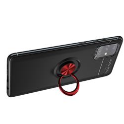 Auto Focus Invisible Ring Holder Soft Phone Case for Samsung Galaxy A71 5G - Black Red