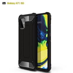 King Kong Armor Premium Shockproof Dual Layer Rugged Hard Cover for Samsung Galaxy A71 5G - Black Gold