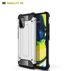 King Kong Armor Premium Shockproof Dual Layer Rugged Hard Cover for Samsung Galaxy A71 5G - White