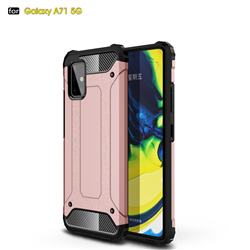 King Kong Armor Premium Shockproof Dual Layer Rugged Hard Cover for Samsung Galaxy A71 5G - Rose Gold