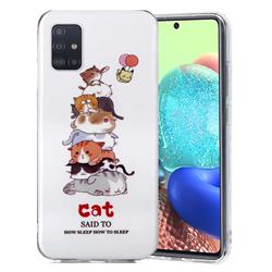 Cute Cat Noctilucent Soft TPU Back Cover for Samsung Galaxy A71 5G