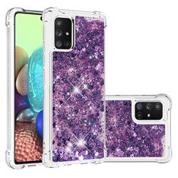 Dynamic Liquid Glitter Sand Quicksand Star TPU Case for Samsung Galaxy A71 5G - Purple