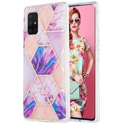 Purple Dream Marble Pattern Galvanized Electroplating Protective Case Cover for Samsung Galaxy A71 5G
