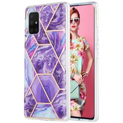 Purple Gagic Marble Pattern Galvanized Electroplating Protective Case Cover for Samsung Galaxy A71 5G