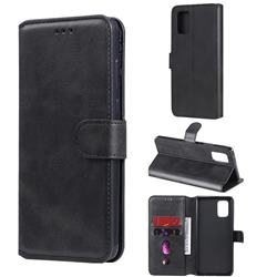 Retro Calf Matte Leather Wallet Phone Case for Samsung Galaxy A71 5G - Black