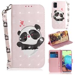 Heart Cat 3D Painted Leather Wallet Phone Case for Samsung Galaxy A71 5G