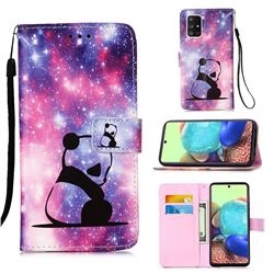 Panda Baby Matte Leather Wallet Phone Case for Samsung Galaxy A71 5G