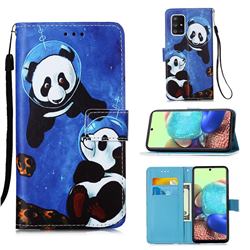 Undersea Panda Matte Leather Wallet Phone Case for Samsung Galaxy A71 5G