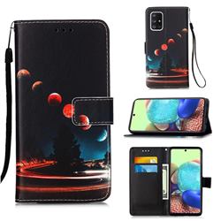 Wandering Earth Matte Leather Wallet Phone Case for Samsung Galaxy A71 5G