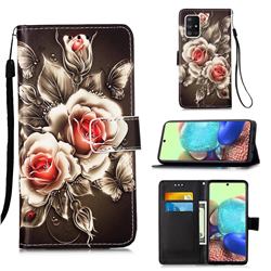Black Rose Matte Leather Wallet Phone Case for Samsung Galaxy A71 5G