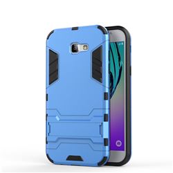 Armor Premium Tactical Grip Kickstand Shockproof Dual Layer Rugged Hard Cover for Samsung Galaxy A7 2017 A720 - Light Blue