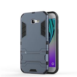 Armor Premium Tactical Grip Kickstand Shockproof Dual Layer Rugged Hard Cover for Samsung Galaxy A7 2017 A720 - Navy