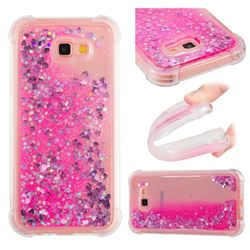 Dynamic Liquid Glitter Sand Quicksand TPU Case for Samsung Galaxy A7 2017 A720 - Pink Love Heart