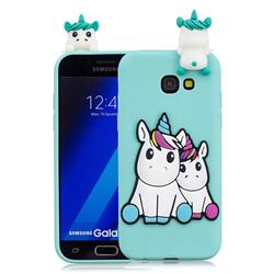 Couple Unicorn Soft 3D Climbing Doll Soft Case for Samsung Galaxy A7 2017 A720