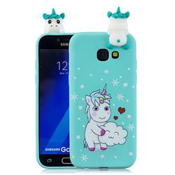 Heart Unicorn Soft 3D Climbing Doll Soft Case for Samsung Galaxy A7 2017 A720