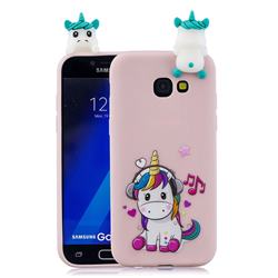 Music Unicorn Soft 3D Climbing Doll Soft Case for Samsung Galaxy A7 2017 A720
