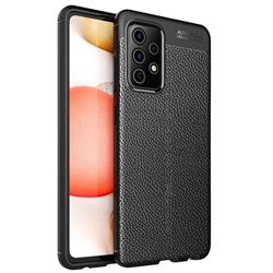 Luxury Auto Focus Litchi Texture Silicone TPU Back Cover for Samsung Galaxy A72 5G - Black