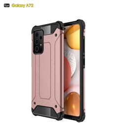 King Kong Armor Premium Shockproof Dual Layer Rugged Hard Cover for Samsung Galaxy A72 5G - Rose Gold
