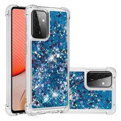 Dynamic Liquid Glitter Sand Quicksand TPU Case for Samsung Galaxy A72 (4G, 5G) - Blue Love Heart