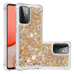Dynamic Liquid Glitter Sand Quicksand TPU Case for Samsung Galaxy A72 (4G, 5G) - Rose Gold Love Heart