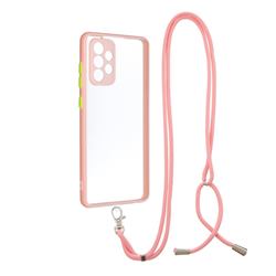 Necklace Cross-body Lanyard Strap Cord Phone Case Cover for Samsung Galaxy A72 (4G, 5G) - Pink