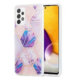 Purple Dream Marble Pattern Galvanized Electroplating Protective Case Cover for Samsung Galaxy A72 (4G, 5G)
