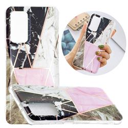 Pink and Black Painted Marble Electroplating Protective Case for Samsung Galaxy A72 (4G, 5G)