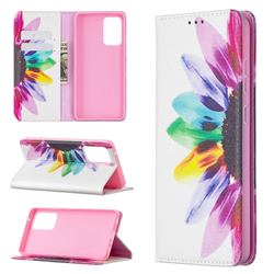 Sun Flower Slim Magnetic Attraction Wallet Flip Cover for Samsung Galaxy A72 5G