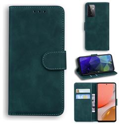 Retro Classic Skin Feel Leather Wallet Phone Case for Samsung Galaxy A72 5G - Green