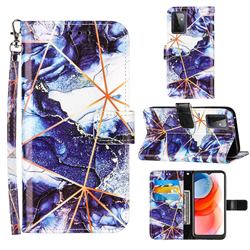 Starry Blue Stitching Color Marble Leather Wallet Case for Samsung Galaxy A72 5G