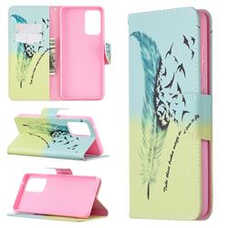 Feather Bird Leather Wallet Case for Samsung Galaxy A72 (4G, 5G)