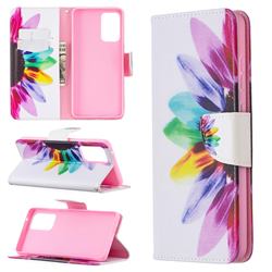 Seven-color Flowers Leather Wallet Case for Samsung Galaxy A72 (4G, 5G)