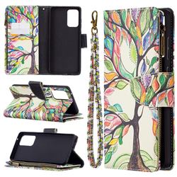The Tree of Life Binfen Color BF03 Retro Zipper Leather Wallet Phone Case for Samsung Galaxy A72 (4G, 5G)
