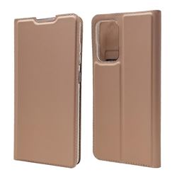 Ultra Slim Card Magnetic Automatic Suction Leather Wallet Case for Samsung Galaxy A72 (4G, 5G) - Rose Gold