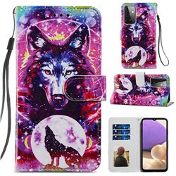 Wolf Totem Smooth Leather Phone Wallet Case for Samsung Galaxy A72 (4G, 5G)