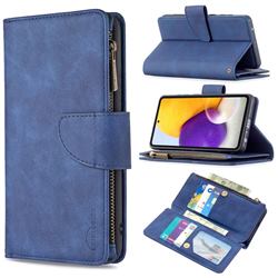 Binfen Color BF02 Sensory Buckle Zipper Multifunction Leather Phone Wallet for Samsung Galaxy A72 (4G, 5G) - Blue