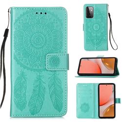 Embossing Dream Catcher Mandala Flower Leather Wallet Case for Samsung Galaxy A72 (4G, 5G) - Green