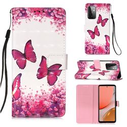 Rose Butterfly 3D Painted Leather Wallet Case for Samsung Galaxy A72 (4G, 5G)