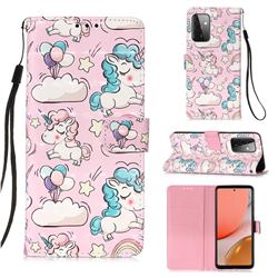 Angel Pony 3D Painted Leather Wallet Case for Samsung Galaxy A72 (4G, 5G)