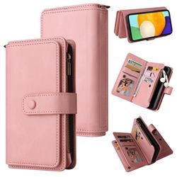 Luxury Multi-functional Zipper Wallet Leather Phone Case Cover for Samsung Galaxy A72 (4G, 5G) - Pink