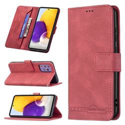 Binfen Color RFID Blocking Leather Wallet Case for Samsung Galaxy A72 (4G, 5G) - Red