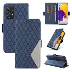 Grid Pattern Splicing Protective Wallet Case Cover for Samsung Galaxy A72 (4G, 5G) - Blue