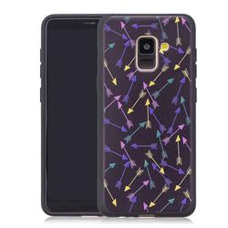 Colorful Arrows 3D Embossed Relief Black Soft Back Cover for Samsung Galaxy A8+ (2018)