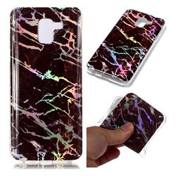 Black Brown Marble Pattern Bright Color Laser Soft TPU Case for Samsung Galaxy A8+ (2018)